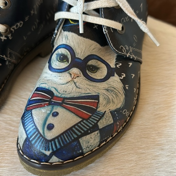 Very cute math cat 🐈 shoes size 6 or 6.5 check photos unique find - Picture 3 of 12